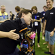 hugging a robot